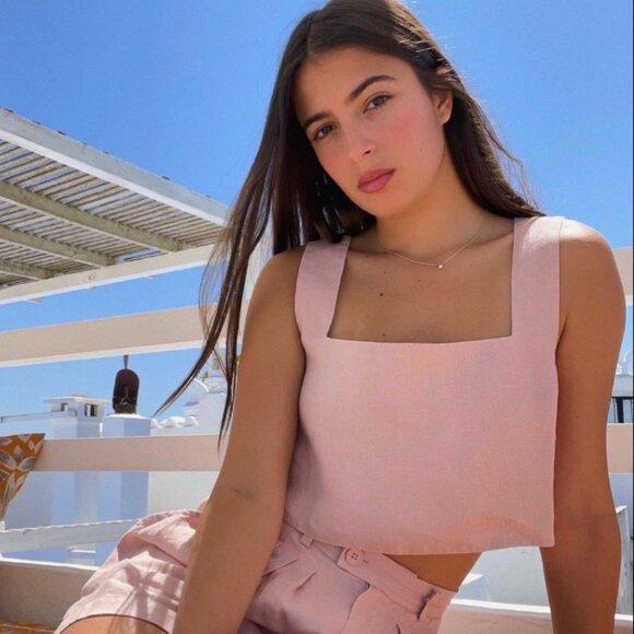 Posse Pierre Linen Shorts - Pink - Size M - Picture 4 of 5